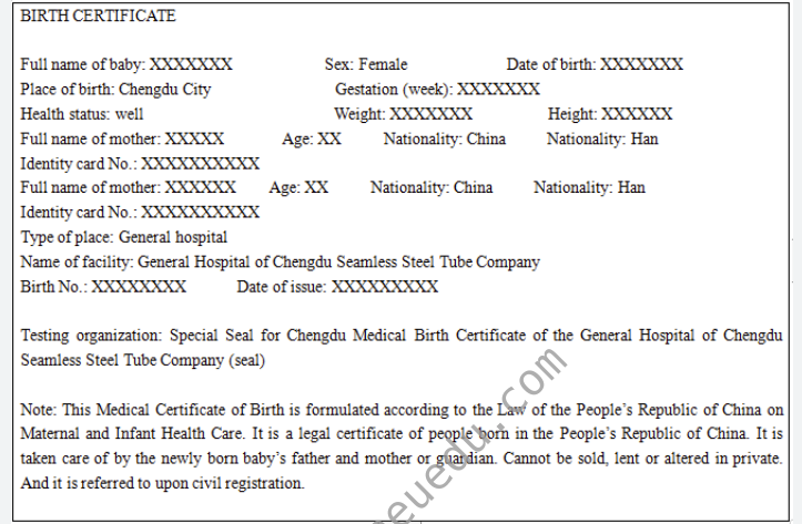 Birth Certificate