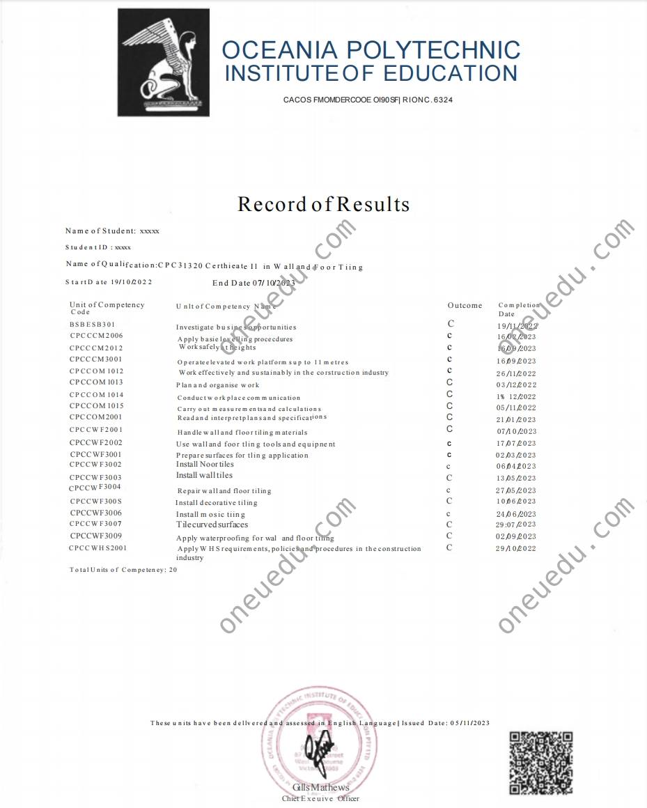 澳大利亚成绩单