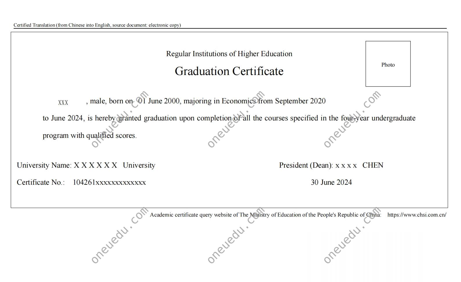 Overseas Graduate Certificate